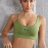 Reggiseno sportivo asimmetrico in verde oliva Reggiseno sportivo asimmetrico in verde oliva