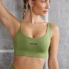 Reggiseno sportivo asimmetrico in verde oliva Reggiseno sportivo asimmetrico in verde oliva