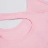 Reggiseno sportivo asimmetrico senza cuciture in morbida maglia a costine, colore rosa cipria Reggiseno sportivo asimmetrico senza cuciture in morbida maglia a costine, colore rosa cipria