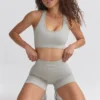 Reggiseno sportivo con dorso a vogatore FlexiRib in grigio Reggiseno sportivo con dorso a vogatore FlexiRib in grigio
