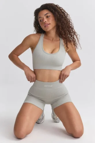 Reggiseno sportivo con dorso a vogatore FlexiRib in grigio