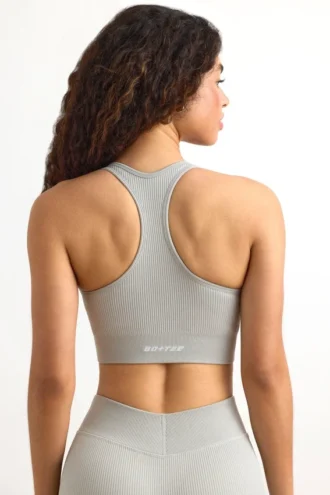 Reggiseno sportivo con dorso a vogatore FlexiRib in grigio