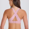 Reggiseno sportivo con scollo a V e incrocio sulla schiena in color malva Reggiseno sportivo con scollo a V e incrocio sulla schiena in color malva