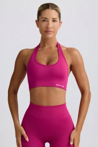 Reggiseno sportivo con scollo all’americana Define Luxe in Berry