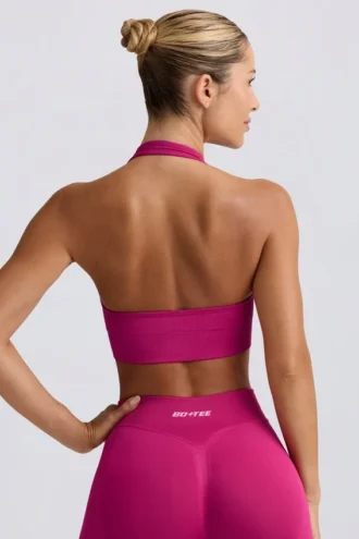 Reggiseno sportivo con scollo all’americana Define Luxe in Berry