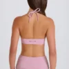 Reggiseno sportivo con scollo rotondo e lacci sul collo in malva Reggiseno sportivo con scollo rotondo e lacci sul collo in malva