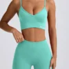 Reggiseno sportivo Define Luxe con scollo a V in menta Reggiseno sportivo Define Luxe con scollo a V in menta