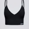 Reggiseno sportivo Define Luxe con scollo a V in nero Reggiseno sportivo Define Luxe con scollo a V in nero