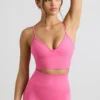 Reggiseno sportivo Define Luxe con scollo a V in rosa shocking Reggiseno sportivo Define Luxe con scollo a V in rosa shocking