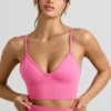 Reggiseno sportivo Define Luxe con scollo a V in rosa shocking Reggiseno sportivo Define Luxe con scollo a V in rosa shocking