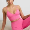 Reggiseno sportivo Define Luxe con scollo a V in rosa shocking Reggiseno sportivo Define Luxe con scollo a V in rosa shocking