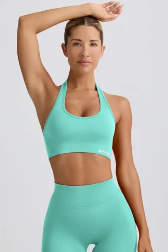 Reggiseno sportivo Define Luxe con scollo all’americana in menta