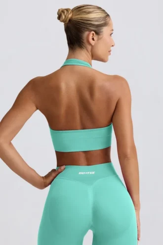 Reggiseno sportivo Define Luxe con scollo all’americana in menta
