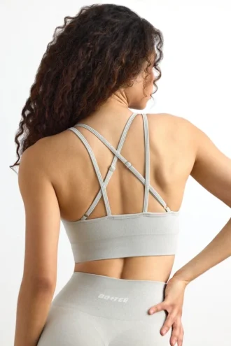 Reggiseno sportivo Define Luxe con spalline in grigio
