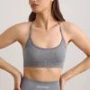Reggiseno sportivo FlexiRib con scollo rotondo in grigio melange Reggiseno sportivo FlexiRib con scollo rotondo in grigio melange