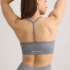 Reggiseno sportivo FlexiRib con scollo rotondo in grigio melange Reggiseno sportivo FlexiRib con scollo rotondo in grigio melange