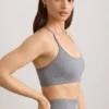 Reggiseno sportivo FlexiRib con scollo rotondo in grigio melange Reggiseno sportivo FlexiRib con scollo rotondo in grigio melange