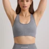 Reggiseno sportivo FlexiRib con spalline larghe in grigio melange Reggiseno sportivo FlexiRib con spalline larghe in grigio melange