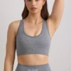 Reggiseno sportivo FlexiRib con spalline larghe in grigio melange Reggiseno sportivo FlexiRib con spalline larghe in grigio melange