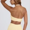 Reggiseno sportivo in jersey spazzolato con scollo a V in misto limone Reggiseno sportivo in jersey spazzolato con scollo a V in misto limone