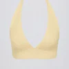 Reggiseno sportivo in jersey spazzolato con scollo a V in misto limone Reggiseno sportivo in jersey spazzolato con scollo a V in misto limone