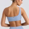 Reggiseno sportivo monospalla in blu slavato Reggiseno sportivo monospalla in blu slavato