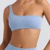 Reggiseno sportivo monospalla in blu slavato Reggiseno sportivo monospalla in blu slavato