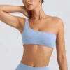 Reggiseno sportivo monospalla in blu slavato Reggiseno sportivo monospalla in blu slavato