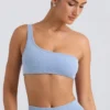 Reggiseno sportivo monospalla in blu slavato Reggiseno sportivo monospalla in blu slavato