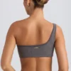 Reggiseno sportivo monospalla in grigio antracite slavato Reggiseno sportivo monospalla in grigio antracite slavato