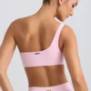 Reggiseno sportivo monospalla in rosa ghiaccio slavato Reggiseno sportivo monospalla in rosa ghiaccio slavato