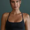 Reggiseno sportivo senza cuciture con spalline in nero Reggiseno sportivo senza cuciture con spalline in nero