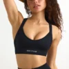Reggiseno sportivo senza cuciture con spalline incrociate Super Sculpt in nero Reggiseno sportivo senza cuciture con spalline incrociate Super Sculpt in nero