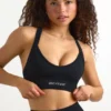 Reggiseno sportivo senza cuciture con spalline incrociate Super Sculpt in nero Reggiseno sportivo senza cuciture con spalline incrociate Super Sculpt in nero