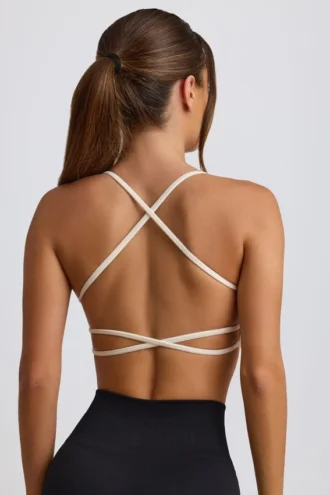 Reggiseno sportivo senza cuciture e senza schienale Super Sculpt in bianco