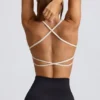 Reggiseno sportivo senza cuciture e senza schienale Super Sculpt in bianco Reggiseno sportivo senza cuciture e senza schienale Super Sculpt in bianco