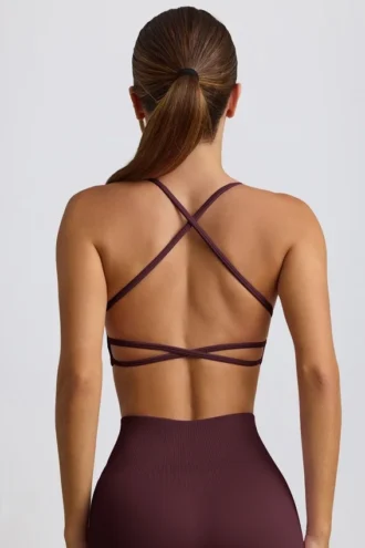Reggiseno sportivo senza cuciture e senza schienale Super Sculpt in bordeaux
