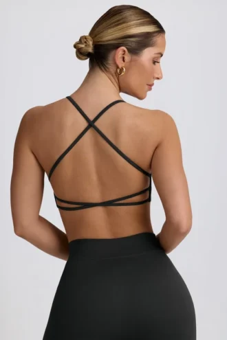 Reggiseno sportivo senza cuciture e senza schienale Super Sculpt in color cenere