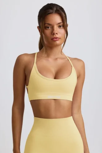 Reggiseno sportivo senza cuciture e senza schienale Super Sculpt in giallo burro