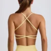 Reggiseno sportivo senza cuciture e senza schienale Super Sculpt in giallo burro Reggiseno sportivo senza cuciture e senza schienale Super Sculpt in giallo burro