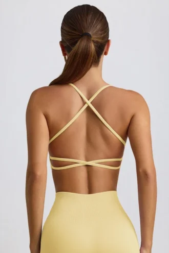 Reggiseno sportivo senza cuciture e senza schienale Super Sculpt in giallo burro