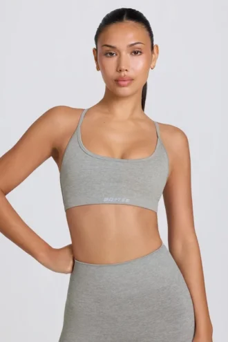 Reggiseno sportivo senza cuciture e senza schienale Super Sculpt in grigio melange