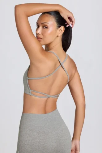 Reggiseno sportivo senza cuciture e senza schienale Super Sculpt in grigio melange