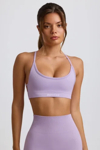 Reggiseno sportivo senza cuciture e senza schienale Super Sculpt in lilla tenue Reggiseno sportivo senza cuciture e senza schienale Super Sculpt in lilla tenue
