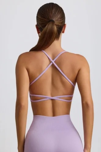 Reggiseno sportivo senza cuciture e senza schienale Super Sculpt in lilla tenue Reggiseno sportivo senza cuciture e senza schienale Super Sculpt in lilla tenue