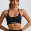 Reggiseno sportivo senza cuciture e senza schienale Super Sculpt in nero Reggiseno sportivo senza cuciture e senza schienale Super Sculpt in nero