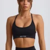 Reggiseno sportivo senza cuciture e senza schienale Super Sculpt in nero Reggiseno sportivo senza cuciture e senza schienale Super Sculpt in nero