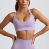Reggiseno sportivo senza cuciture Super Sculpt con incrocio sulla schiena in lilla tenue Reggiseno sportivo senza cuciture Super Sculpt con incrocio sulla schiena in lilla tenue