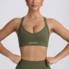 Reggiseno sportivo senza cuciture Super Sculpt con incrocio sulla schiena in verde chiaro Reggiseno sportivo senza cuciture Super Sculpt con incrocio sulla schiena in verde chiaro