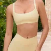 Reggiseno sportivo Soft Active con cuciture a vista in giallo limone Reggiseno sportivo Soft Active con cuciture a vista in giallo limone
